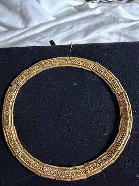 Classic Gold Link Choker Necklace - Unbranded